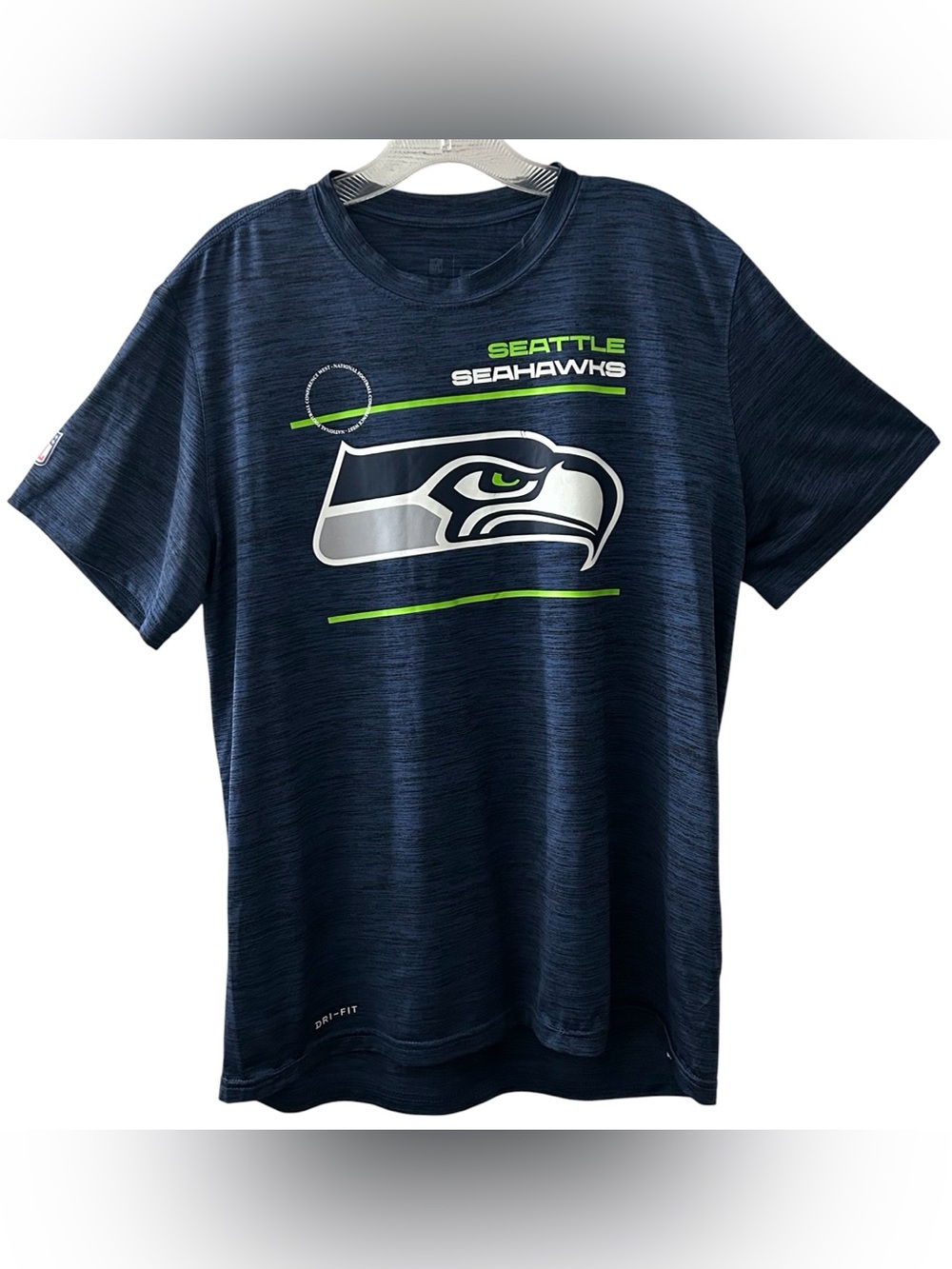 Nike NFL Men Blue Seattle Seahawks Dri-FIT Short Sleeve T-Shirt Size Large